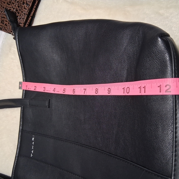 Black Textured Leather Backpack - Picture 12 of 15